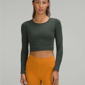 NWT lululemon smoked spruce ebb to street long sleeve size 6